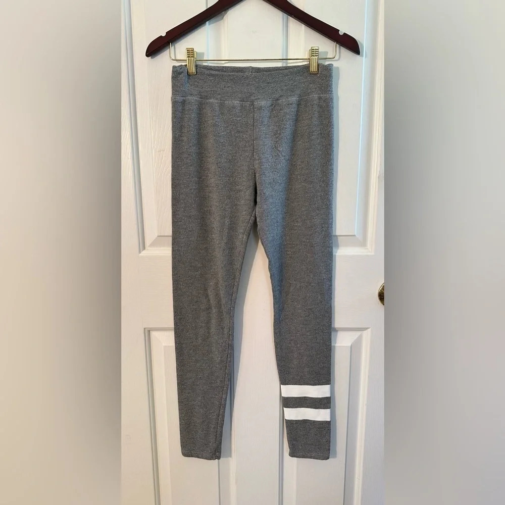 SUNDRY Anthropologie $98 Striped Leggings in Heather Gray Size 1 SMALL 4/6 - Picture 3 of 11
